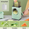 4 in 1 Multi-Function Vegetable Cutter & Slicer – Manual Vegetable Chopper with Stainless Steel Blades
