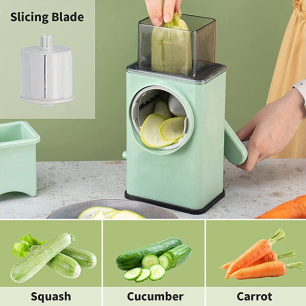 4 in 1 Multi-Function Vegetable Cutter & Slicer – Manual Vegetable Chopper with Stainless Steel Blades