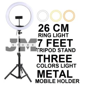 26cm LED Ring Light with Adjustable Brightness for Photography and Video Recording