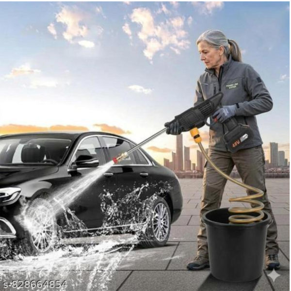 21V Cordless Car Wash Spray Gun 600PSI High Pressure Washer